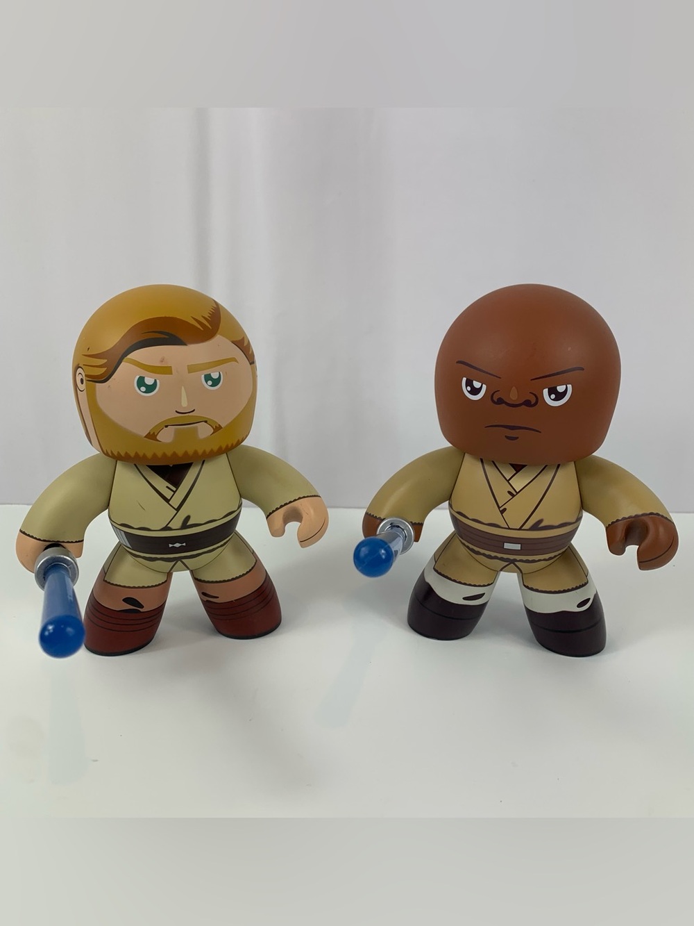 Star Wars Hasbro Mighty Muggs Obiwan Kenobi and Mace Windu Figure 2007 Disney
